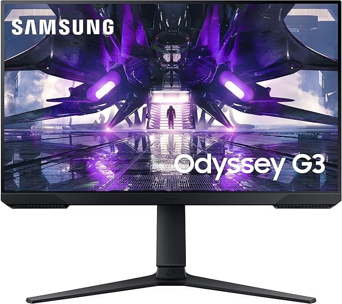 Samsung 24-Inch(60Cm) Fhd Odyssey G3 Gaming, 165 Hz, 1Ms Flat LED Monitor, 1920 X 1080 Pixels, Height Adjustable Stand, Bezel Less, Eye-Saver, AMD Freesync Premium (Ls24Ag320Nwxxl, Black)